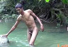 Latino boys strip for wet oral fun in the jungles