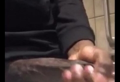 black guy jacking off in a public bathroom on snapchat
