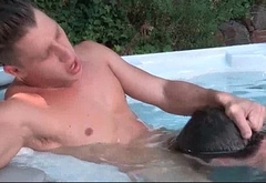 Horny gays fucking at the pool