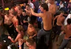 Hard group gay sex dancing on tables and tossing drinks around as if