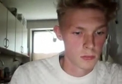 Danish Blond Boy With White Blouse and In The Kitchen (Cam4-1)